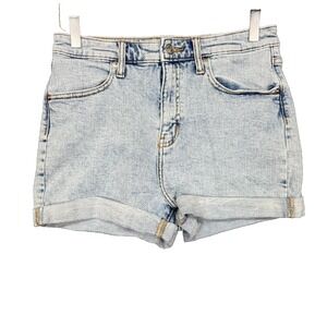 Wild Fable Shorts Womens 6 28R Blue Denim‎ Acid Wash Highest Rise Cotton Stretch